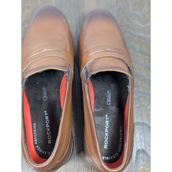 Rockport Total Motion Office Penny Loafers Mens 7 Carmel Brown Slip On Dress